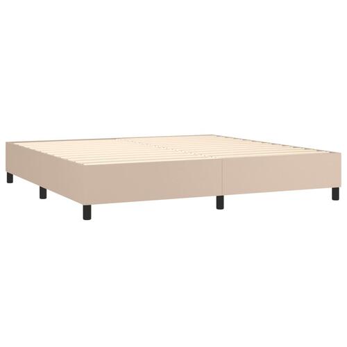 Sengeramme 200x200 cm kunstlæder cappuccinofarvet