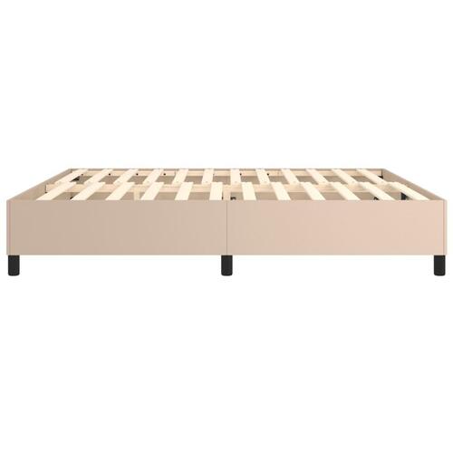 Sengeramme 200x200 cm kunstlæder cappuccinofarvet
