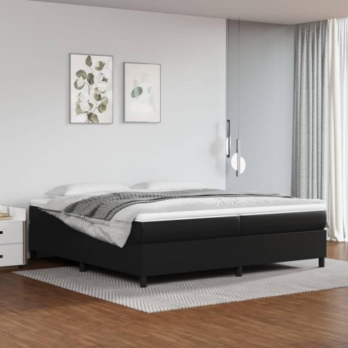 Boxspring sengeramme 200×200 cm i kunstlæder - sort