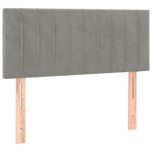Sengegavl 80x5x78/88 cm fløjl lysegrå