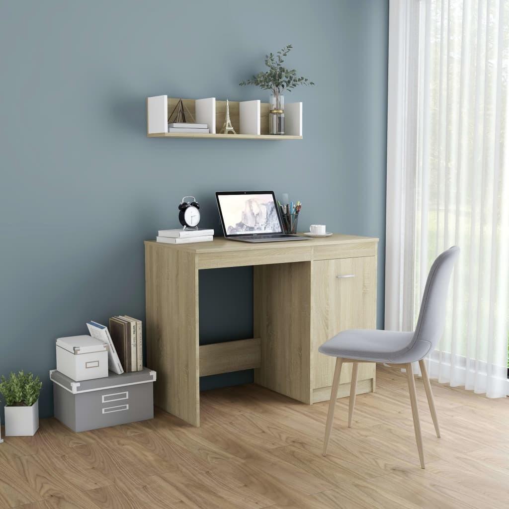 Skrivebord 100x50x76 cm konstrueret træ sonoma-eg