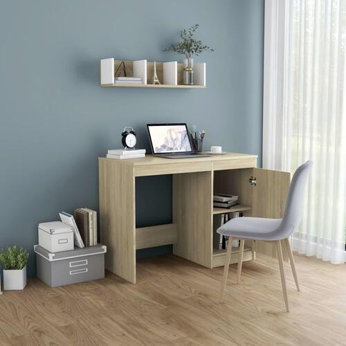 Skrivebord 100x50x76 cm konstrueret træ sonoma-eg