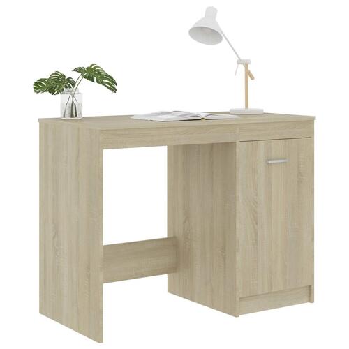 Skrivebord 100x50x76 cm konstrueret træ sonoma-eg