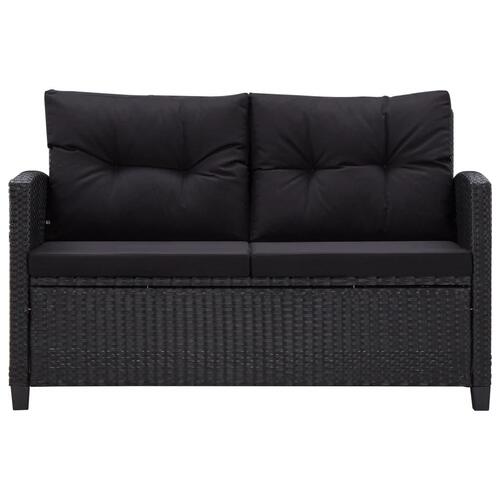 Sofasæt til haven 6 dele med hynder polyrattan sort
