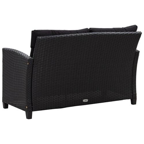 Sofasæt til haven 6 dele med hynder polyrattan sort