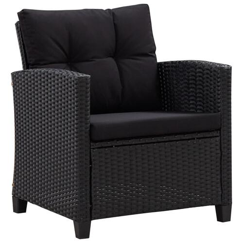 Sofasæt til haven 6 dele med hynder polyrattan sort