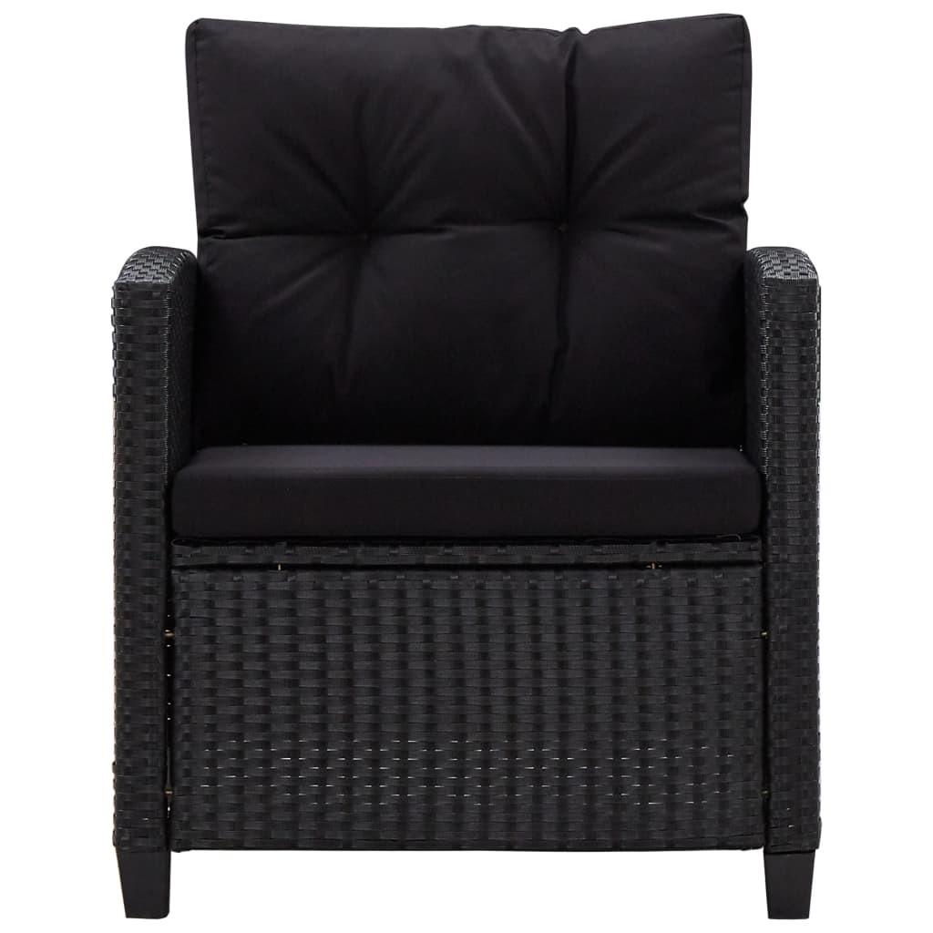 Sofasæt til haven 6 dele med hynder polyrattan sort