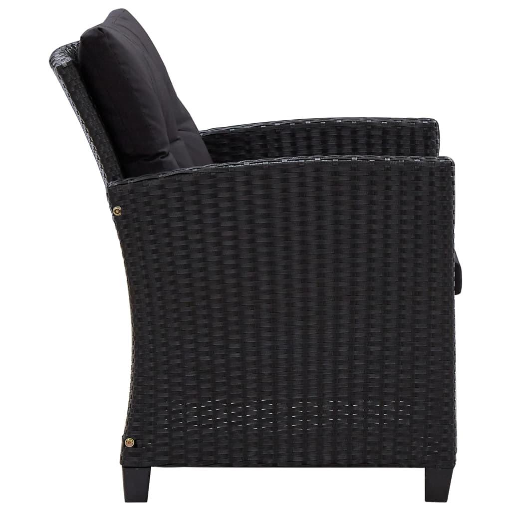 Sofasæt til haven 6 dele med hynder polyrattan sort
