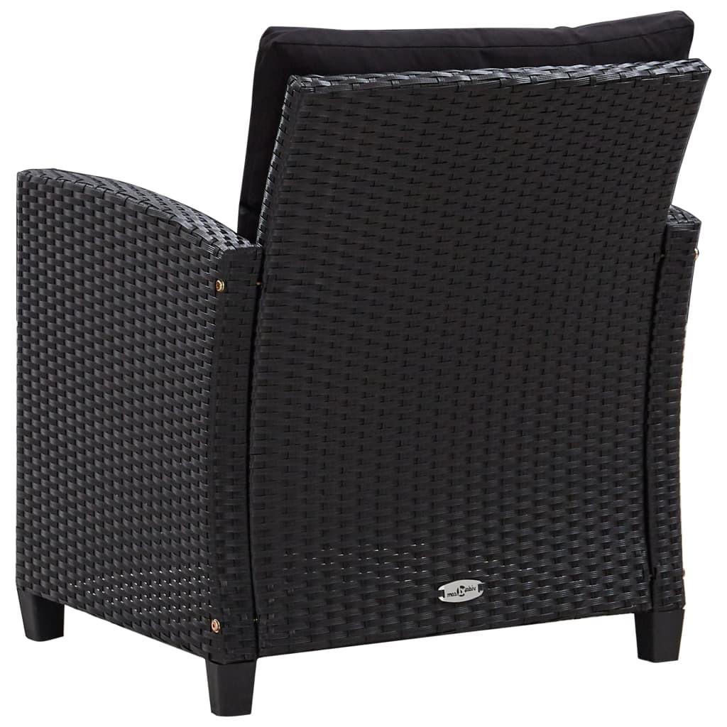 Sofasæt til haven 6 dele med hynder polyrattan sort