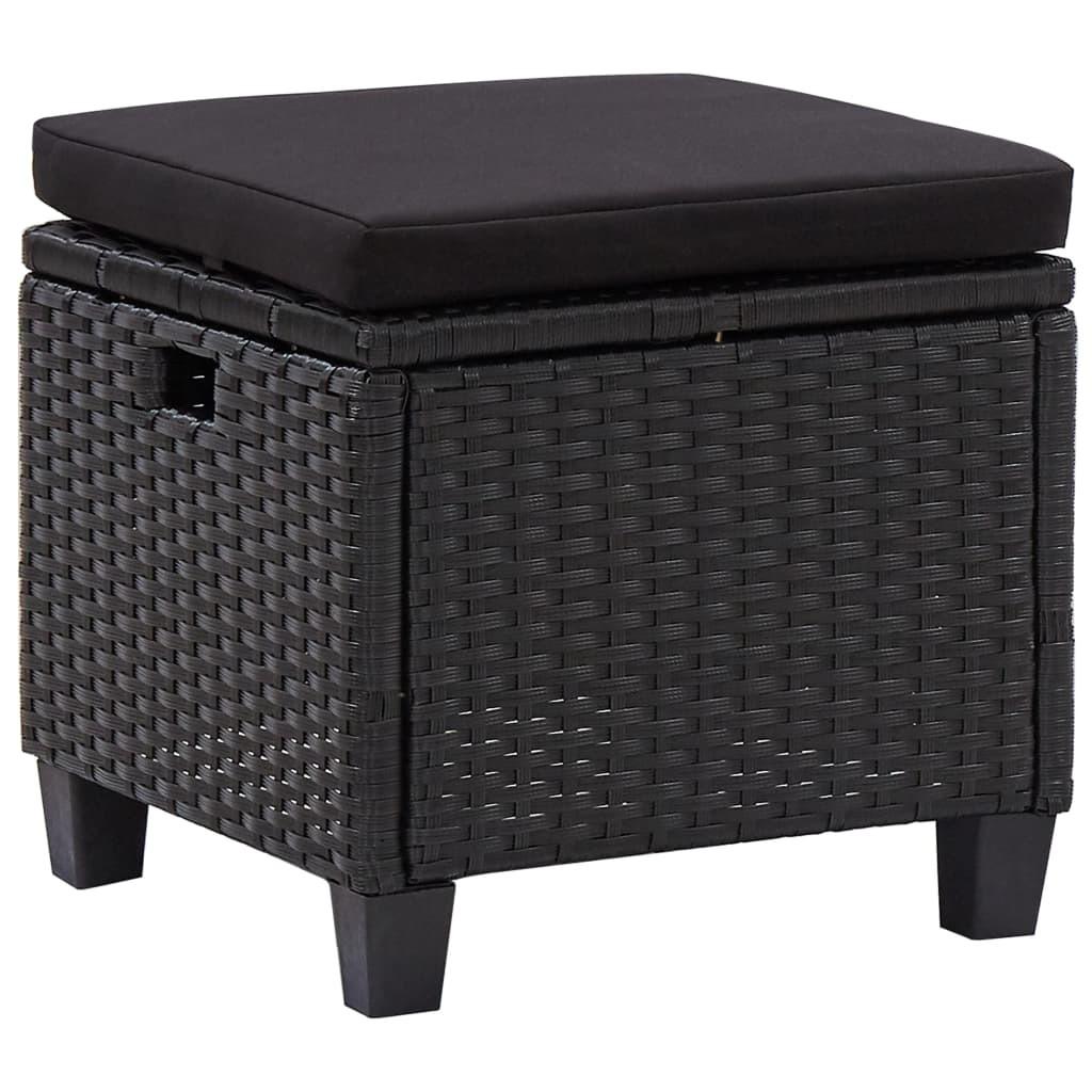 Sofasæt til haven 6 dele med hynder polyrattan sort