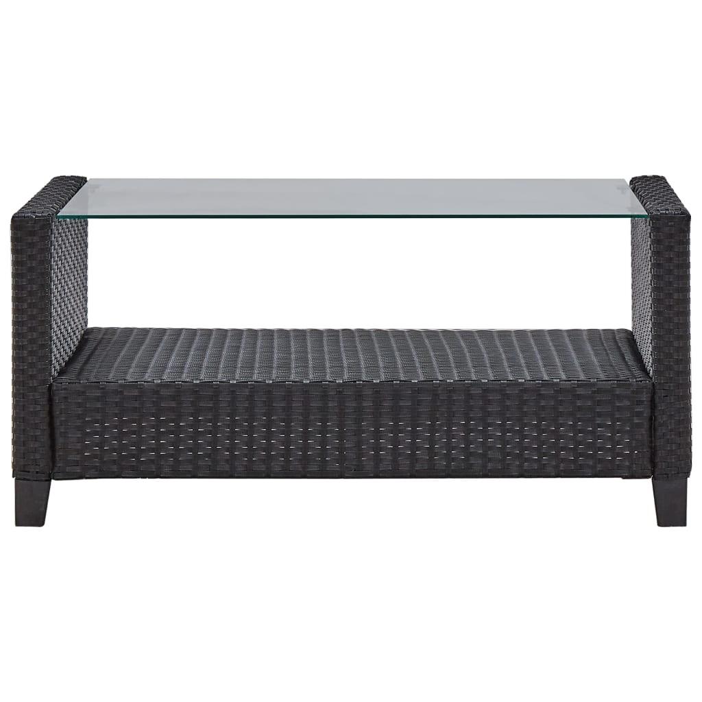 Sofasæt til haven 6 dele med hynder polyrattan sort