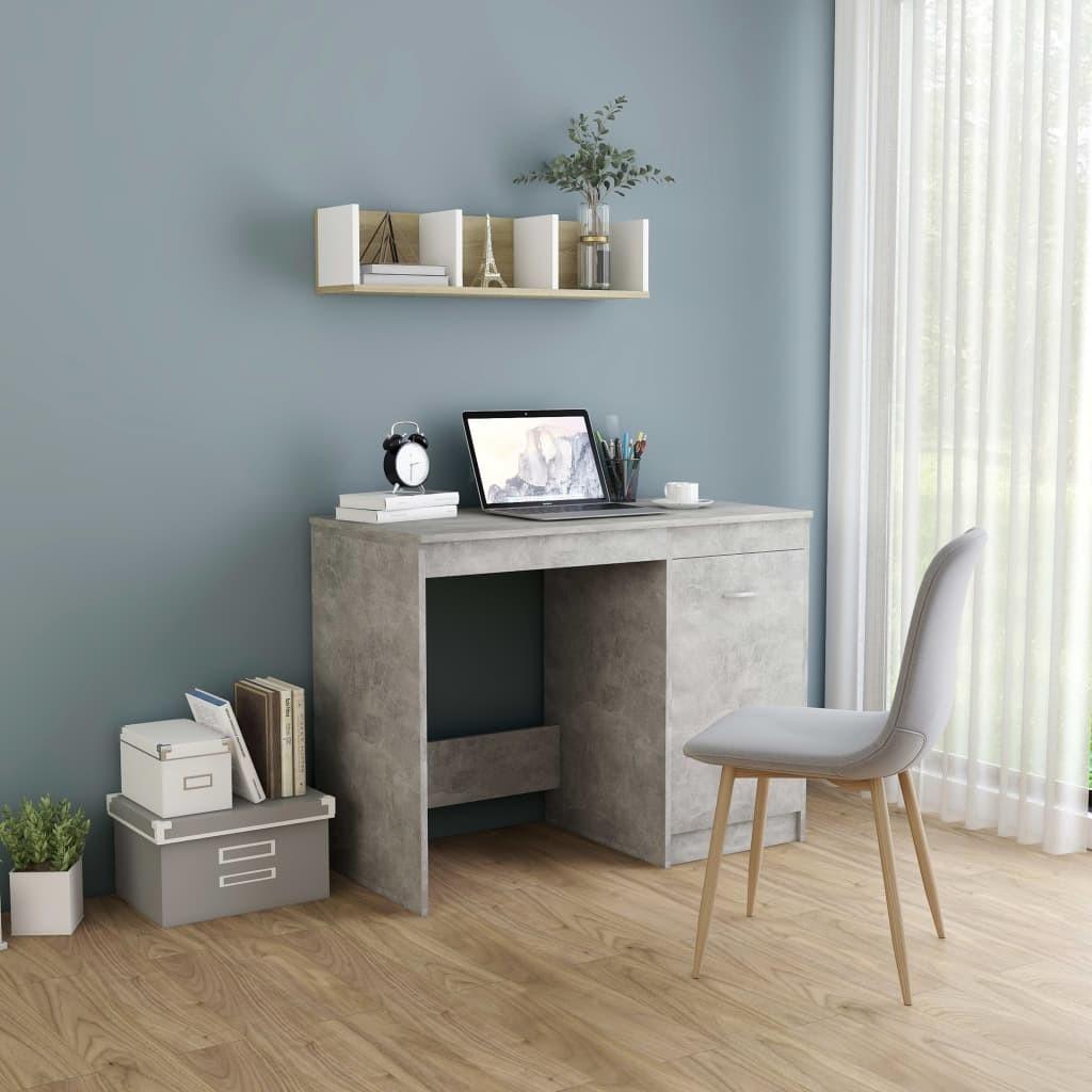 Skrivebord 100x50x76 cm konstrueret træ betongrå