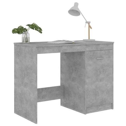 Skrivebord 100x50x76 cm konstrueret træ betongrå