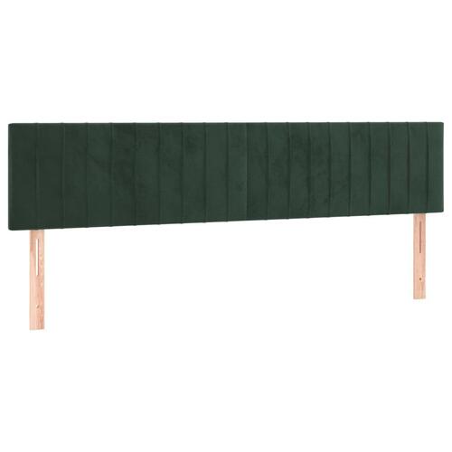 Sengegavle 2 stk. 100x5x78/88 cm fløjl mørkegrøn