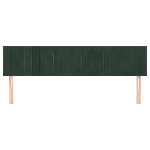 Sengegavle 2 stk. 100x5x78/88 cm fløjl mørkegrøn