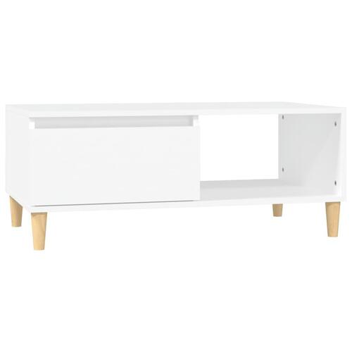 Sofabord 90x50x36,5 cm konstrueret træ hvid