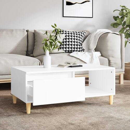 Sofabord 90x50x36,5 cm konstrueret træ hvid