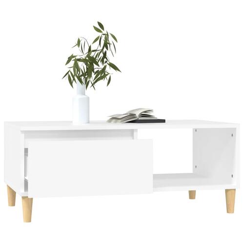 Sofabord 90x50x36,5 cm konstrueret træ hvid
