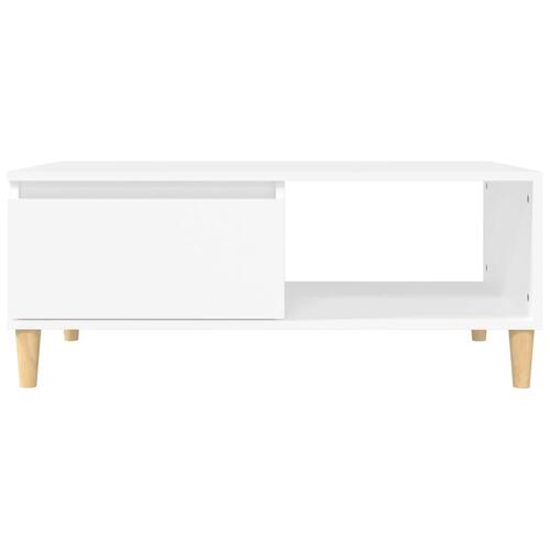 Sofabord 90x50x36,5 cm konstrueret træ hvid