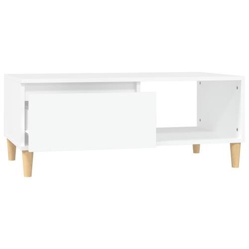 Sofabord 90x50x36,5 cm konstrueret træ hvid