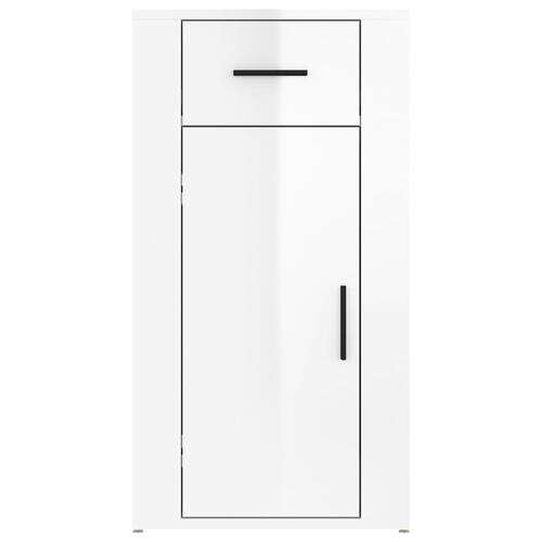 Skrivebordsskab 40x49x75 cm konstrueret træ hvid højglans