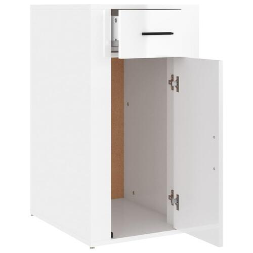 Skrivebordsskab 40x49x75 cm konstrueret træ hvid højglans