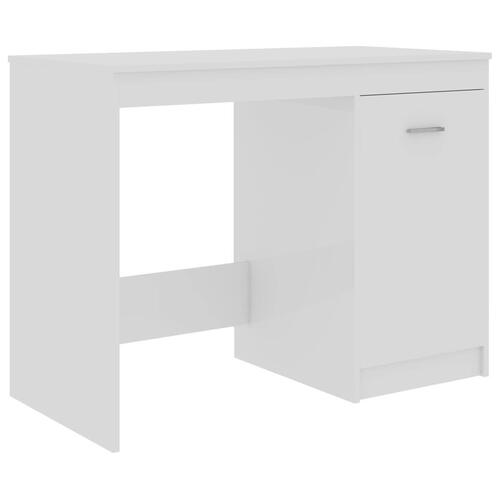 Skrivebord 100x50x76 cm konstrueret træ hvid højglans