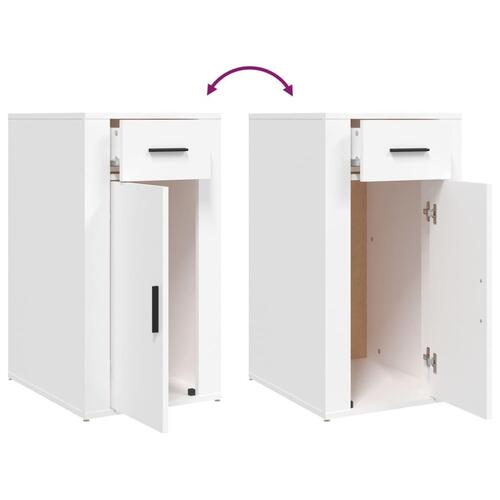 Skrivebordsskab 40x49x75 cm konstrueret træ hvid