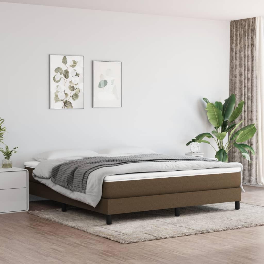 Kontinentalseng med madras 180×200 cm - stof, mørkebrun