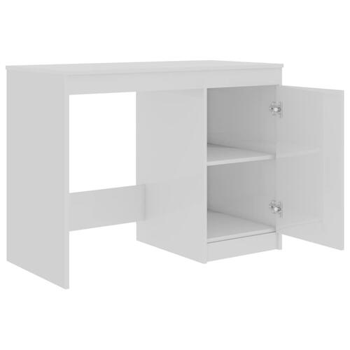 Skrivebord 100x50x76 cm konstrueret træ hvid højglans