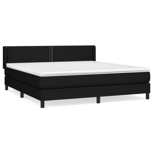 Kontinentalseng med madras 180×200 cm - stof, sort