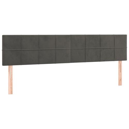 Sengegavl med LED-lys 200x5x78/88 cm velour mørkegrå