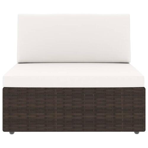 2-personers sofa modulær polyrattan brun