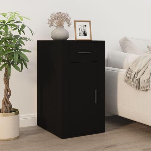 Skrivebordsskab 40x49x75 cm konstrueret træ sort