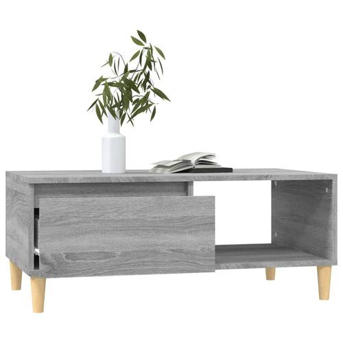 Sofabord 90x50x36,5 cm konstrueret træ grå sonoma-eg