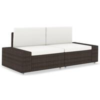 2-personers sofa modulær polyrattan brun
