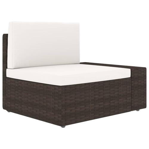 2-personers sofa modulær polyrattan brun