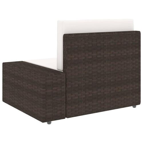 2-personers sofa modulær polyrattan brun