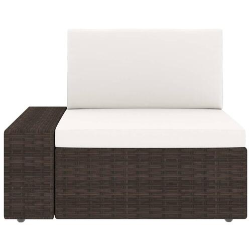 2-personers sofa modulær polyrattan brun
