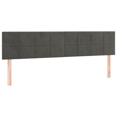 Kontinentalseng med madras 200x200 cm - fløjl, mørkegrå