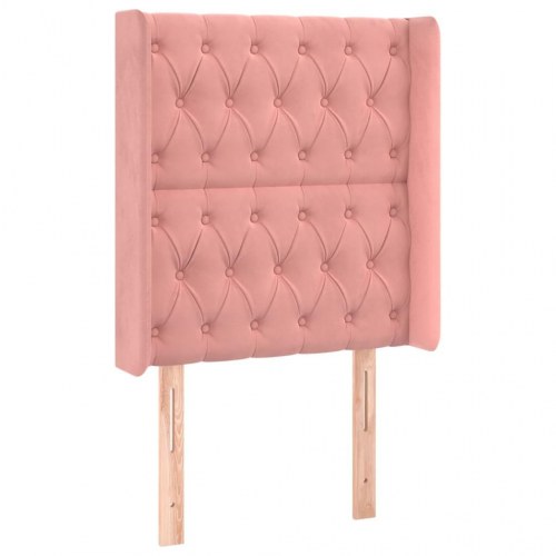 Kontinentalseng i velour med LED-lys 80×200 cm - pink