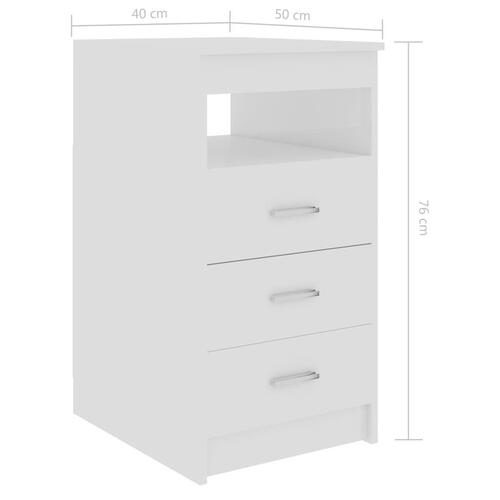 Skuffeskab 40x50x76 cm konstrueret træ hvid højglans