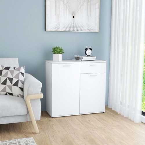Skænk 80x36x75 cm konstrueret træ hvid