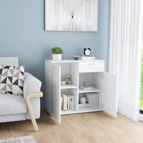 Skænk 80x36x75 cm konstrueret træ hvid