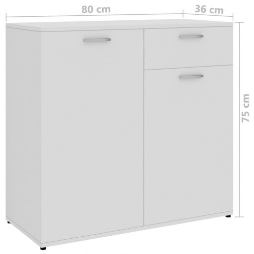 Skænk 80x36x75 cm konstrueret træ hvid
