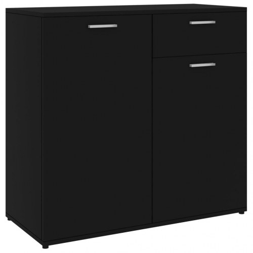 Skænk 80x36x75 cm konstrueret træ sort