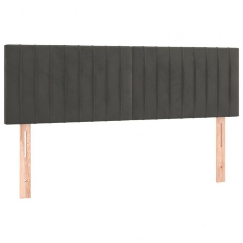 Kontinentalseng med madras 140x200 cm - fløjl, mørkegrå