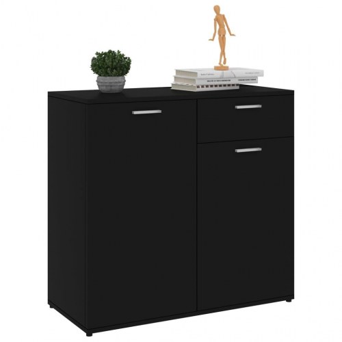Skænk 80x36x75 cm konstrueret træ sort