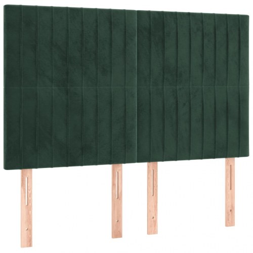 Kontinentalseng med madras 140x190 cm fløjl mørkegrøn