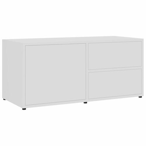 Tv-bord 80x34x36 cm konstrueret træ hvid